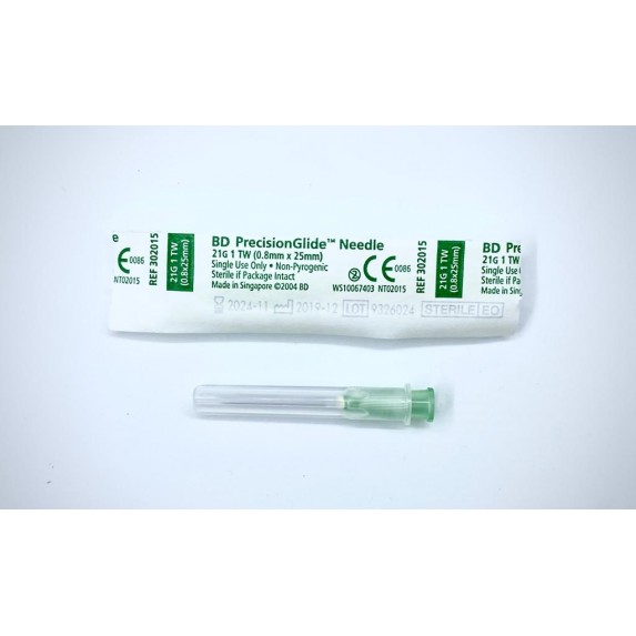 BD PrecisionGlide™ Needle 21G 1 TW (Green)